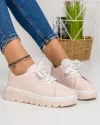 Pantofi Casual Piele Naturala Roz AW440 2