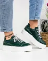 Pantofi Casual Piele Naturala Verde IN504 2