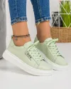 Pantofi Casual Piele Naturala Verzi AW395 3