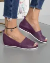 Pantofi Casual Violet De Dama Piele Naturala Decupati AKM202 5