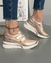 Pantofi Cu Barete Champagne Piele Naturala Cu Piele Intoarsa XH-2527 1