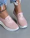 Pantofi Dama Casual Perforati Piele Naturala Roz XH-3011 5