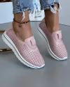 Pantofi Dama Casual Perforati Piele Naturala Roz XH-3011 2