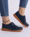 Pantofi Din Piele Naturala Bleumarin Casual Cu Talpa Maro PL-49 1