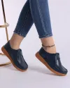 Pantofi Din Piele Naturala Bleumarin Casual Cu Talpa Maro PL-49 2