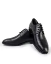 Pantofi eleganti barbati piele naturala cu perforatii negri cu siret scurt PC279 2