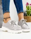 Pantofi Gri Casual Piele Naturala Lacuita AW384 2