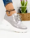 Pantofi Gri Casual Piele Naturala Lacuita AW384 3