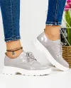 Pantofi Gri Casual Piele Naturala Lacuita AW384 1