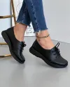 Pantofi Negri Casual Perforati Cu Siret Din Piele Naturala XH-3401 5