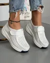 Pantofi Perforati Cu Bareta Din Piele Naturala Albi XH-3243 1