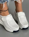 Pantofi Perforati Cu Bareta Din Piele Naturala Albi XH-3243 4