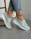 Pantofi Perforati Dama Piele Naturala Albastri XH-3009 5