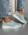 Pantofi Perforati Dama Piele Naturala Albastri XH-3009 1