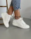 Pantofi Piele Naturala Carina Albi 2