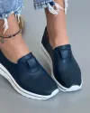 Pantofi Piele Naturala Casual Bleumarin Perforati XH-3011 5