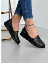 Pantofi Piele Naturala Casual Perforati Negri AKB02 3