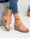 Sandale Dama Piele Naturala Cu Platforma Bej PV920 1