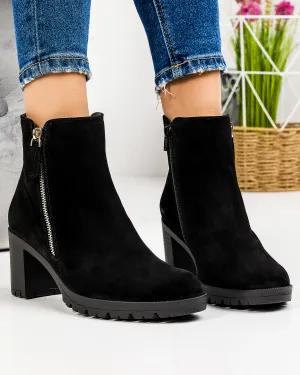 Ghete - Botine Dama Piele Intoarsa Dama Negre ATHENA32V
