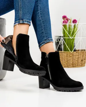 Botine Dama Piele Intoarsa Dama Negre ATHENA32V