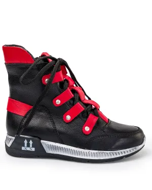 Ghete Imblanite Copii Negru Cu Rosu PCC020