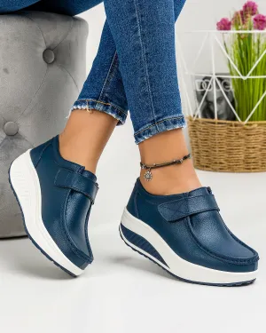 Pantofi Casual - Pantofi Bleumarin Casual Din Piele Naturala Pl-58
