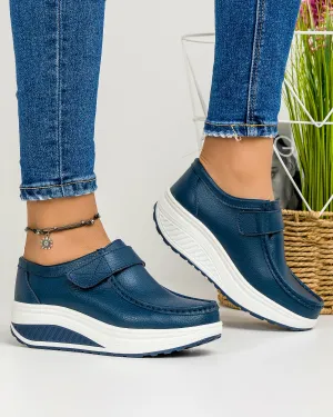 Pantofi Bleumarin Casual Din Piele Naturala Pl-58
