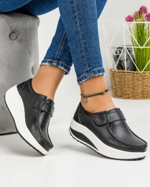 Pantofi Casual - Pantofi Casual Piele Naturala Negri PL-58