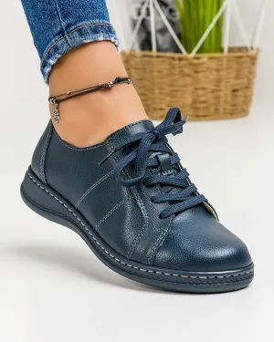 Outlet - Ultimele Marimi - Pantofi Din Piele Naturala Casual Bleumarin AP-2111