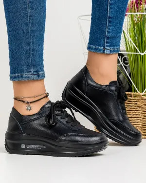 Pantofi Casual - Pantofi Piele Naturala Casual Dama Negri AW376