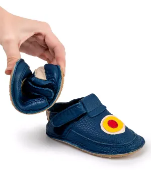 Incaltaminte Copii - Pantofi primii pasi bleumarin cu forme rotunde PCC10