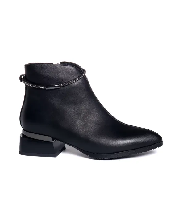 Botine Piele Naturala Negre Captusite VN2293