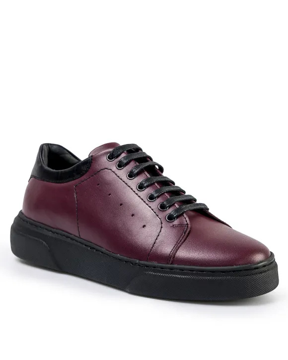Pantofi Casual Barbati Piele Naturala Bordo IN755
