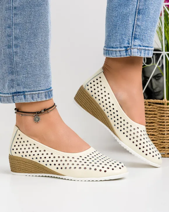 Pantofi Dama Piele Naturala Bej XH-3001