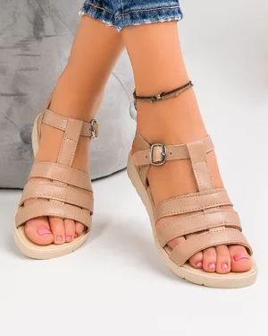 Sandale Dama Piele Naturala Bej 906