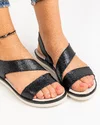 Sandale Dama Piele Naturala Negre T003517 2