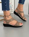 Sandale Piele Naturala Melina Kaki