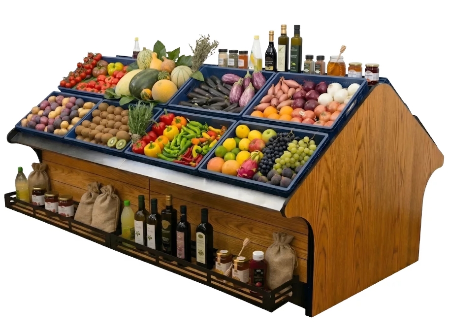 Rafturi pentru legume, fructe si panificatie