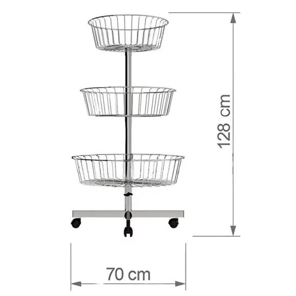 Stand promoțional rotund, cromat – 3 niveluri picture - 3