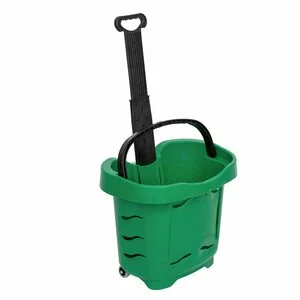 Cos de cumparaturi cu roti si maner 40 litri, Verde