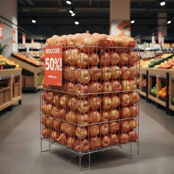 Cos promoțional metalic pliabil 54×38 cm pentru magazine si supermarketuri picture - 2
