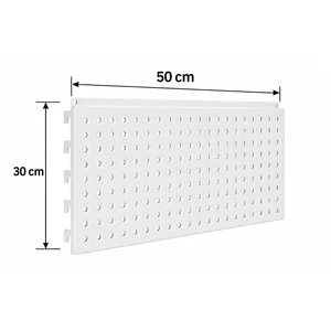 Panou spate metal perforat 50x30 cm, Alb