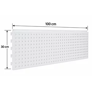 Panou spate metal perforat, 100x30 cm, Alb