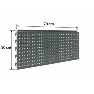 Panou spate metal perforat 70x30 cm, Gri antracit