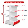 Raft gondola pentru magazin Alb 135 cm – Baza 30 cm – Polite 30 cm picture - 1