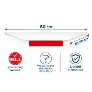 Bază metalică pentru colt interior, alb