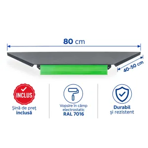 Bază metalică pentru colt interior, antracit