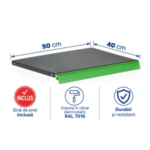 Bază metalică pentru rafturi metalice – 50 x 40 cm, Antracit