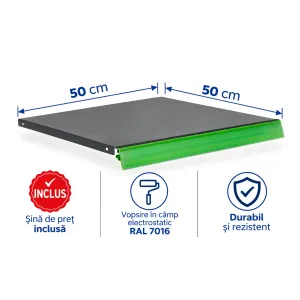 Bază metalică pentru rafturi metalice – 50 x 50 cm, Antracit