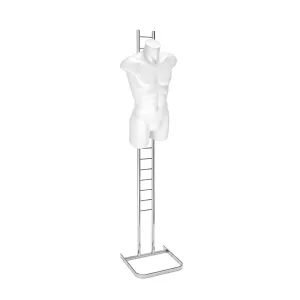 Bust barbat alb cu suport metalic cromat tip scarita